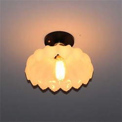 Imitation Jade Glass Retro Personality 1 Head Lotus Ceiling Light