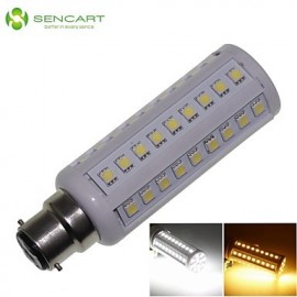 B22 12W 66x5050SMD 1200LM 3500K 6000K Warm White/Cool White Light LED Corn Bulb AC85-265V