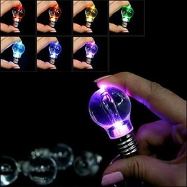 Cute Mini Emulational Bulb Shaped Novelty LED Light 7-color Flashing Keychain(Battery Included)