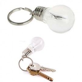 Cute Mini Emulational Bulb Shaped Novelty LED Light 7-color Flashing Keychain(Battery Included)