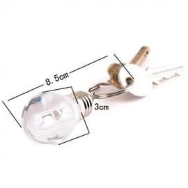 Cute Mini Emulational Bulb Shaped Novelty LED Light 7-color Flashing Keychain(Battery Included)