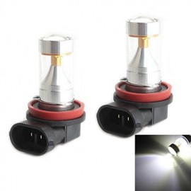 HJ H8 30W 2800LM 6000-6500K 6xCree XB-D LED White Light Bulb for Car Fog Light (12-24V,2 Piece)