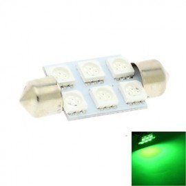 36mm 6x5050 SMD LED 100lm Green Lights Festoon Dome Reading Map License Plate Light Bulb for Car (DC 12V)