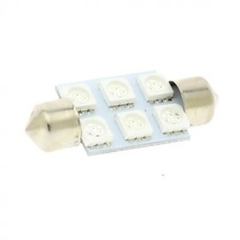 36mm 6x5050 SMD LED 100lm Green Lights Festoon Dome Reading Map License Plate Light Bulb for Car (DC 12V)