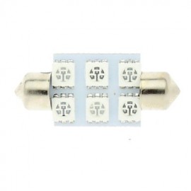 36mm 6x5050 SMD LED 100lm Green Lights Festoon Dome Reading Map License Plate Light Bulb for Car (DC 12V)