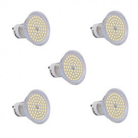 5Pcs GU10 6W 60x2835SMD 720LM 2800-3200K/6000-6500K Warm White/Cool White Light LED Spot Bulb (200-240V)