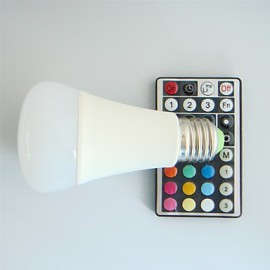 1 pcs E26/E27 9W High Power LED 550LM RGB A60 32Keys Remote-Controlled / Decorative Globe Bulbs AC 100-240V