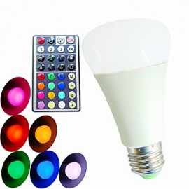 1 pcs E26/E27 9W High Power LED 550LM RGB A60 32Keys Remote-Controlled / Decorative Globe Bulbs AC 100-240V