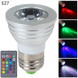 3W E14 / GU10 / E26/E27 LED Spotlight 1 High Power LED 270 lm RGB Dimmable / Remote-Controlled AC 85-265 V 1 pcs