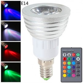 3W E14 / GU10 / E26/E27 LED Spotlight 1 High Power LED 270 lm RGB Dimmable / Remote-Controlled AC 85-265 V 1 pcs