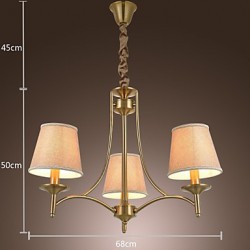 40W Modern/Contemporary / Traditional/Classic / Rustic/Lodge / Vintage / Island Brass Metal ChandeliersLiving Room / Bedroom / Dining