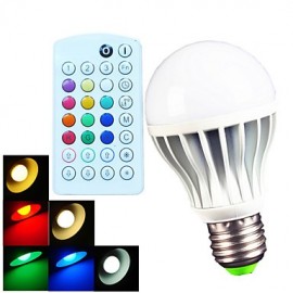 1 pcs E26/E27/B22 9W 700LM Color Temperature Adjustable RGBW A60 Remote-Controlled/Music-Controlled LED Globe Bulb