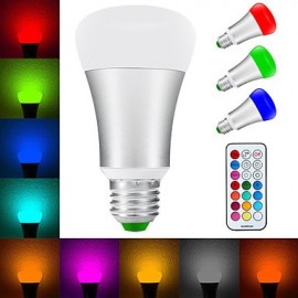 3pcs-10W E26/E27 LED Bulbs Color Changing Daylight White 2-in-1 Dimmable with Remote Control 60W ReplacementRGBW