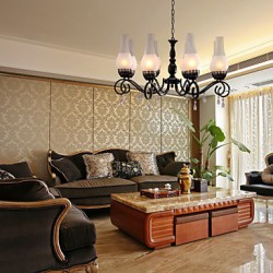 Max 60W Traditional/Classic Candle Style Painting Chandeliers Living Room / Bedroom / Dining Room