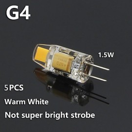 (Pack of 5)G4 1.5W COB AC / DC12V,T4 Equivalent to 20W Halogen Track Bulb Replacement LED Bulbs