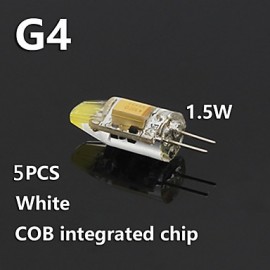 (Pack of 5)G4 1.5W COB AC / DC12V,T4 Equivalent to 20W Halogen Track Bulb Replacement LED Bulbs