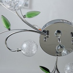 Chandelier, 6 Light, Country Aluminum Glass Chrome