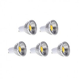 5W GU10 LED Spotlight MR16 1 COB 450 lm Warm White / Cool White / Natural White Dimmable AC 220-240 V 5 pcs