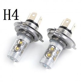 High Power H7/H3/H1/H4/H11 50W 3000LM Cool White Light 10-Cree LED Car Fog/Head Light(12V/2pcs)