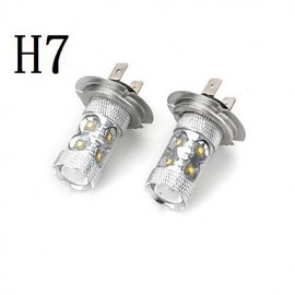 High Power H7/H3/H1/H4/H11 50W 3000LM Cool White Light 10-Cree LED Car Fog/Head Light(12V/2pcs)