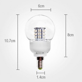 E14 LED Globe Bulbs G60 48 SMD 3528 250 lm Warm White AC 110-130 / AC 220-240 V