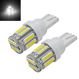 2pcs T10 3W 10X7020SMD 210LM 6000-6500K Cool White LED Car Light (DC 12V)