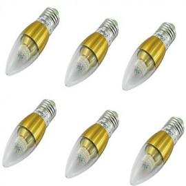 6PCS E27 5W 50xSMD3014 500LM 3000K Warm WhiteLED Candle Bulbs AC85-265