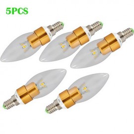 5Pcs Hot Sale Supe r Bright 7W E14 LED Tip Bubble Lamp Candle Chandelier Droplight Bulb