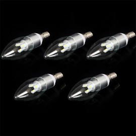 5Pcs Hot Sale Supe r Bright 7W E14 LED Tip Bubble Lamp Candle Chandelier Droplight Bulb