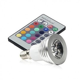 5pcs 3W E27/E14/GU10/GU5.3 RGB Color Changing LED Light Bulb Lamp with Remote Control(85-265V)