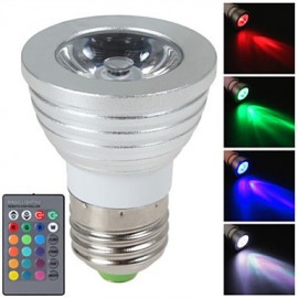 5pcs 3W E27/E14/GU10/GU5.3 RGB Color Changing LED Light Bulb Lamp with Remote Control(85-265V)