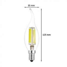 6Pcs 6W E14 LED Filament Bulbs CA35 6 COB 560 lm Cool White/warm white(220V-240V)