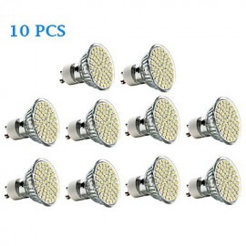 3W GU10 LED Spotlight 60 SMD 3528 240 lm Warm White / Cool White AC 220-240 V 10 pcs