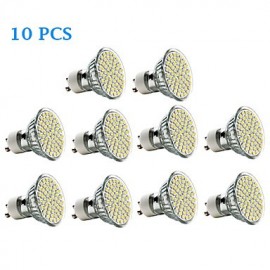 3W GU10 LED Spotlight 60 SMD 3528 240 lm Warm White / Cool White AC 220-240 V 10 pcs