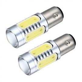 Merdia 1157 7.5W 600LM COB 4SMD LED and 1 Condenser Lens White Light Reversing Lamp / Brake Light (12V / Pair)