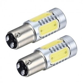 Merdia 1157 7.5W 600LM COB 4SMD LED and 1 Condenser Lens White Light Reversing Lamp / Brake Light (12V / Pair)