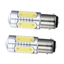 Merdia 1157 7.5W 600LM COB 4SMD LED and 1 Condenser Lens White Light Reversing Lamp / Brake Light (12V / Pair)