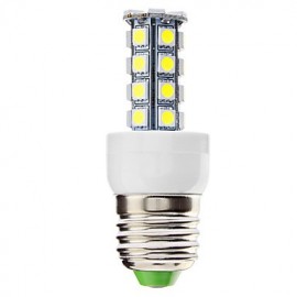 Dimmable E27 6W 30xSMD5050 400-500LM 5500-6500K Natural White Light LED Corn Bulb (85-265V)