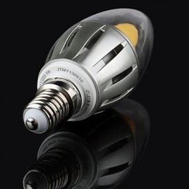 E14 5W 400LM 2700K LED Candle Style White Light Bulb (90~265V) 15000 Hours Life CE Certified-Silver