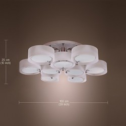 Max 60W Modern/Contemporary Chrome Metal Chandeliers / Flush Mount Living Room / Bedroom / Study Room/Office