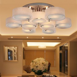 Max 60W Modern/Contemporary Chrome Metal Chandeliers / Flush Mount Living Room / Bedroom / Study Room/Office