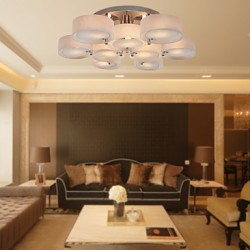 Max 60W Modern/Contemporary Chrome Metal Chandeliers / Flush Mount Living Room / Bedroom / Study Room/Office