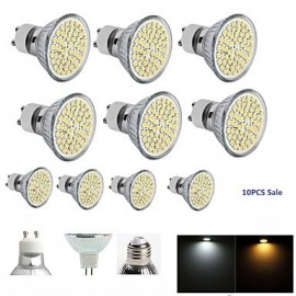 10PCS GU10/E27/MR16 60SMD 3528 2835 LED Warm White /White Spot Light Bulb Lamp 3W Energy Saving