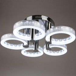 LED Acrylic Chandelier with 5 lights (Chrome Finish)