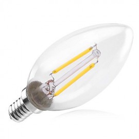 12 Pack 2W E14 LED Filament Bulbs C35 2 COB 200 lm Warm White Decorative AC 220-240 V