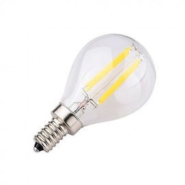 4W E14 E26/E27 E12 LED Filament Bulbs G45 4 COB 400 lm Warm White Dimmable Decorative AC 220-240Dimmable/ or AC 110-130 VDimmable- 6 pcs