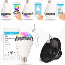 E27 Bluetooth Control Smart Music Audio Speaker LED RGB Color Bulb Light Lamps(AC85-265V)