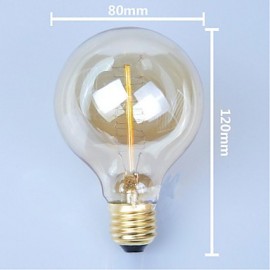 E27 AC220-240V 40W Silk Carbon Filament Incandescent Light Bulbs G80 Around Pearl