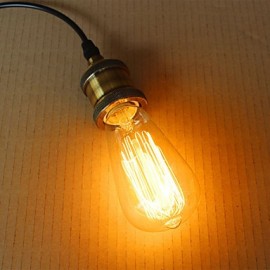 60W ST58 Edison Incandescent Light Bulbs 19 E27 Silk Vertical Wire Retro Decorative Light Bulbs