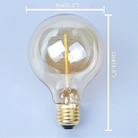 E27 AC220-240V 40W Silk Carbon Filament Incandescent Light Bulbs G80 Around Pearl